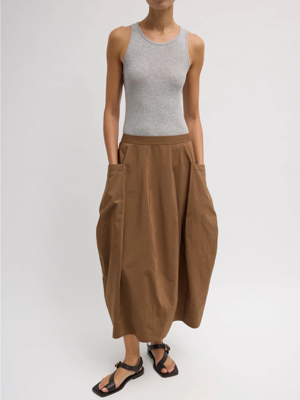 Tibi nylon lantern skirt